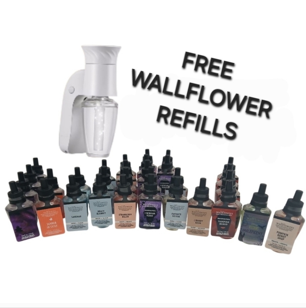 2 Bath & Body Works Wallflower Refills + BBW Compatable Plug-in w/ Nightlight